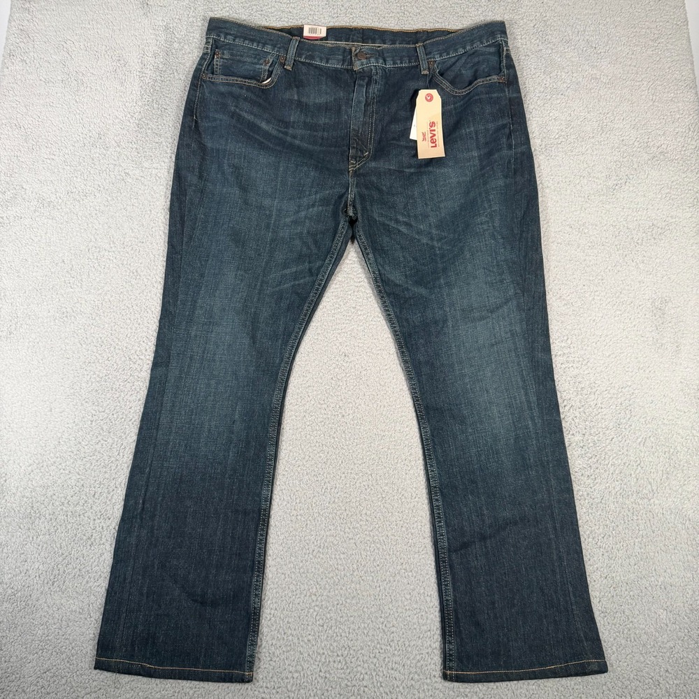 Levis Jeans Mens 42x32 (Fits 42x30) 527 Slim Bootcut Denim Dark Wash Blue Cotton